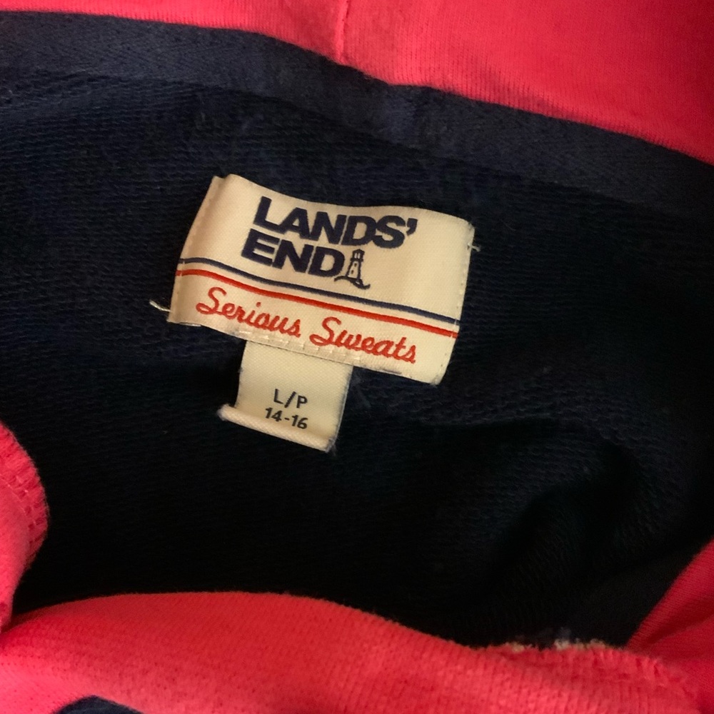Lands’ End Block Color Hoodie. Size Large. Vintag… - image 6